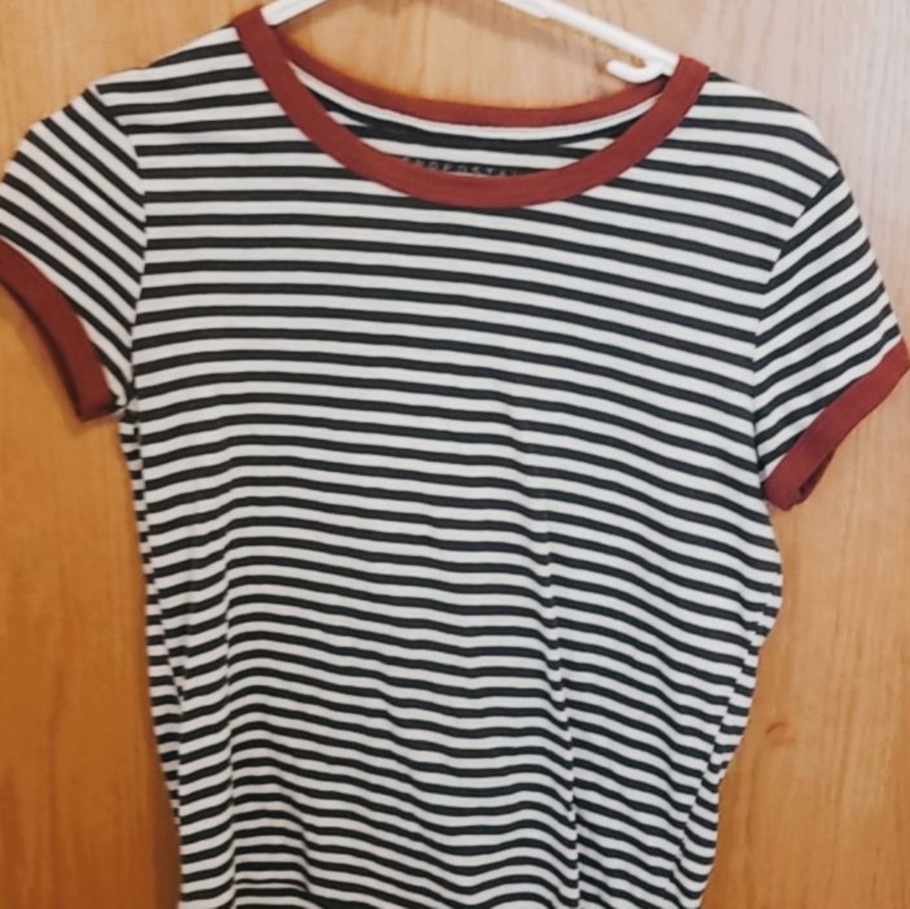 black and white striped shirt